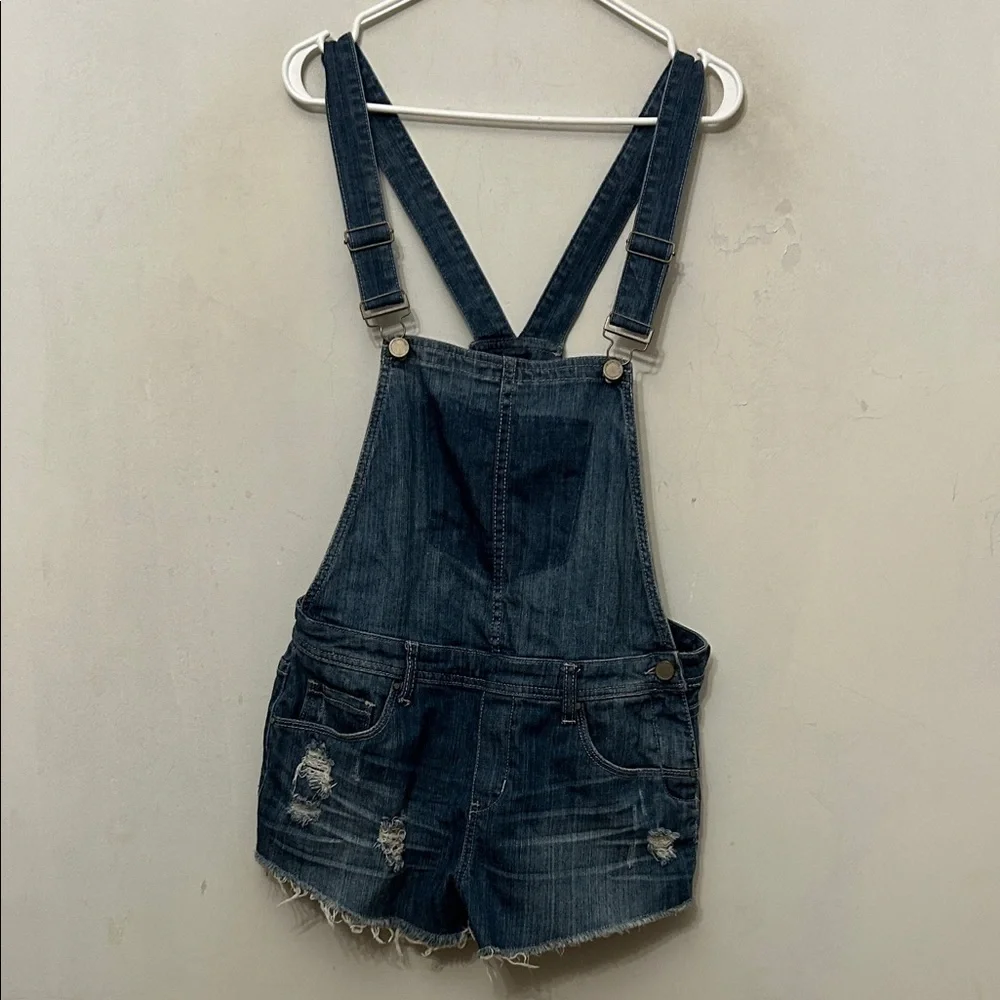 Blank NYC Denim Overalls with Distressed Detailing Size 28 EUC